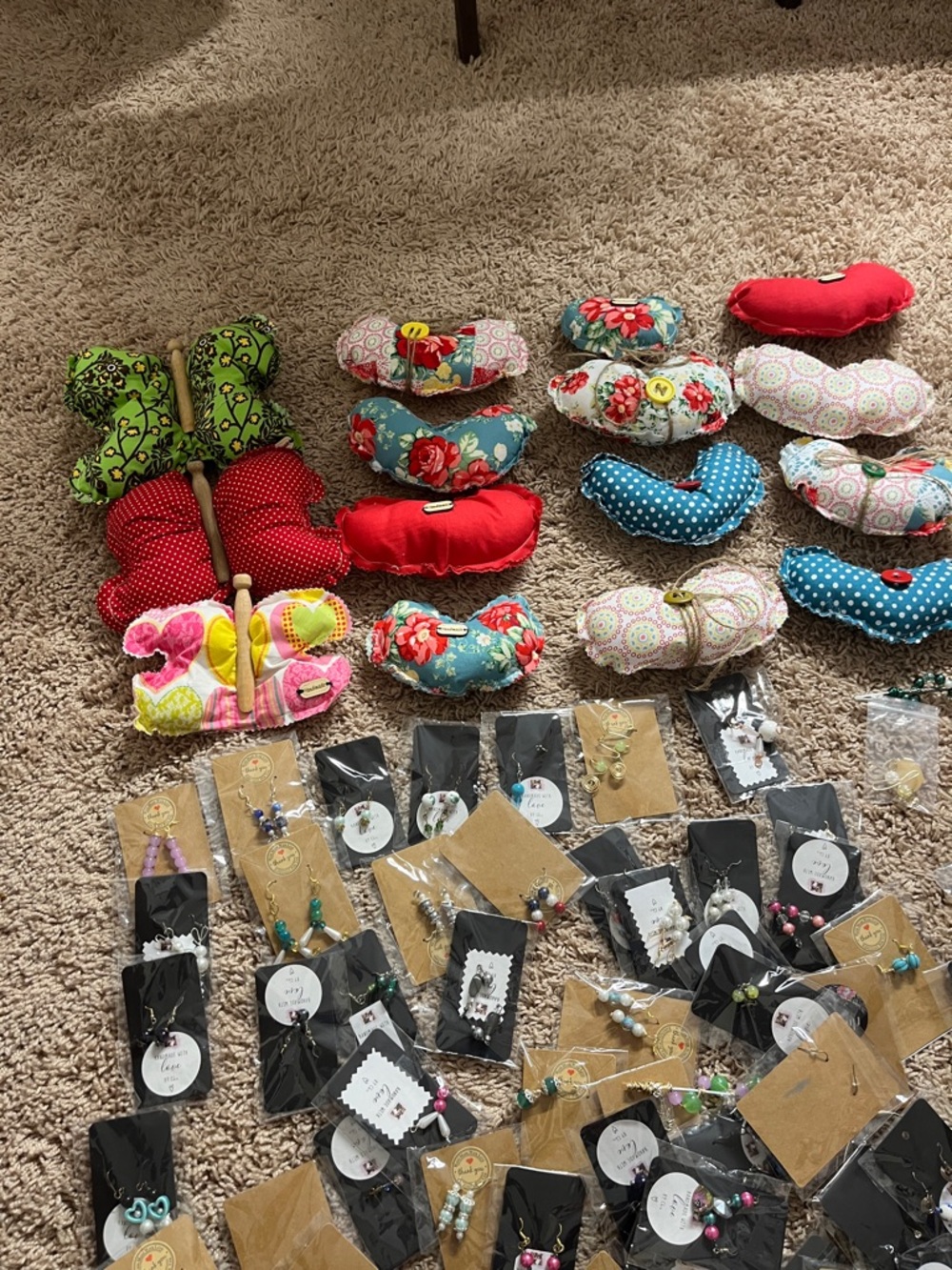 Handmade Multicolor Floral Fabric bowl fillers, and jewelry mix lot - Picture 10 of 17